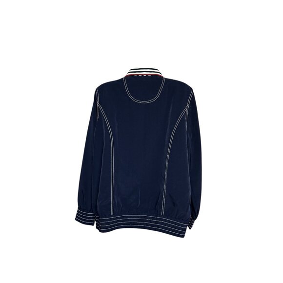 Drapers & Damons Womens Jacket Size M Blue White Nautical Stripe Fisherman Core - Picture 4 of 7